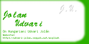 jolan udvari business card