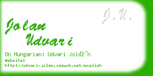 jolan udvari business card
